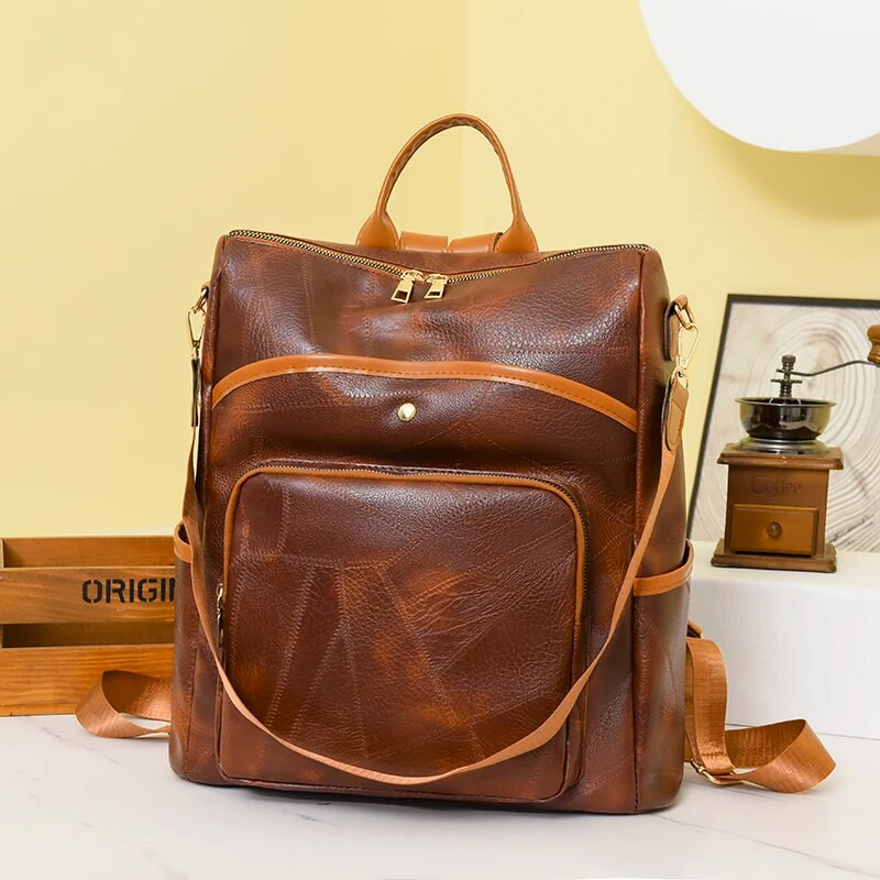 Divat lopásgátló női hátizsákok Híres márka Kiváló minőségű PU bőr utazó hátizsák Női Nagy kapacitású vállas kézitáskák