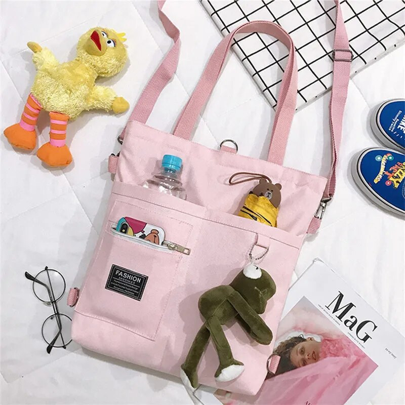 Nova ženska torba preko ramena Ženska kupac Moda Jednostavna kvaliteta korejskih dizajnerskih platnenih torbi na rame za žene Tote Ruksak