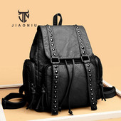 Luksuzni visokokvalitetni ženski ruksak od PU kože, modni dizajn s zakovicama, ženska torba na rame velikog kapaciteta, ženski ruksak protiv krađe