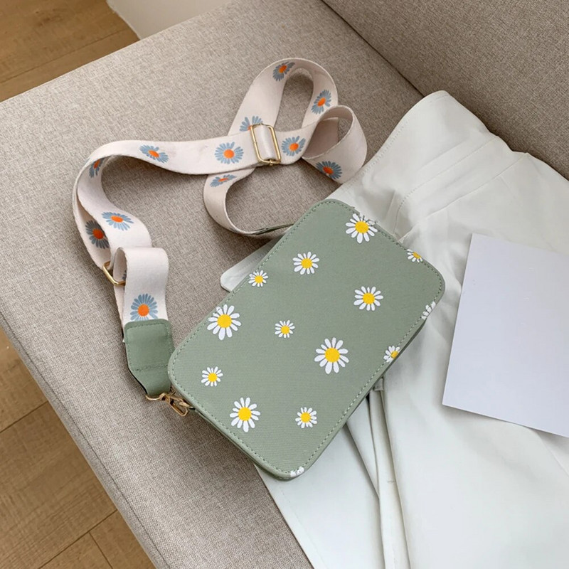 Modna ženska torba Daisy uzorka Torba na rame Ručna torba Mala četvrtasta torba s printom Tote Klasična Elegantna torba preko ramena Sac