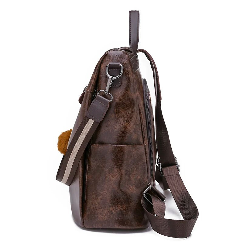 Moteriškos naujos mados laisvalaikio PU kuprinė nuo vagystės 2023 m. aukštos kokybės senovinės kuprinės moteriškos didesnės talpos mokyklinis pečių krepšys
