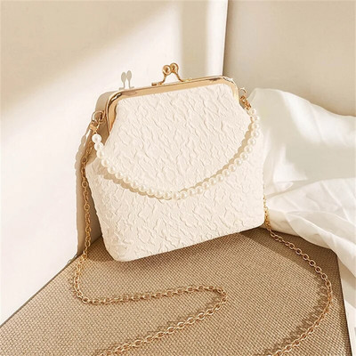 Pearl Shell Vakariniai krepšiai Moteriški Sankabos Krepšiai Prabangūs Vakariniai Krepšiai Vestuvinė Vestuvinė Rankinė Mada Karoliukų grandinėlė Vakarėlio piniginė