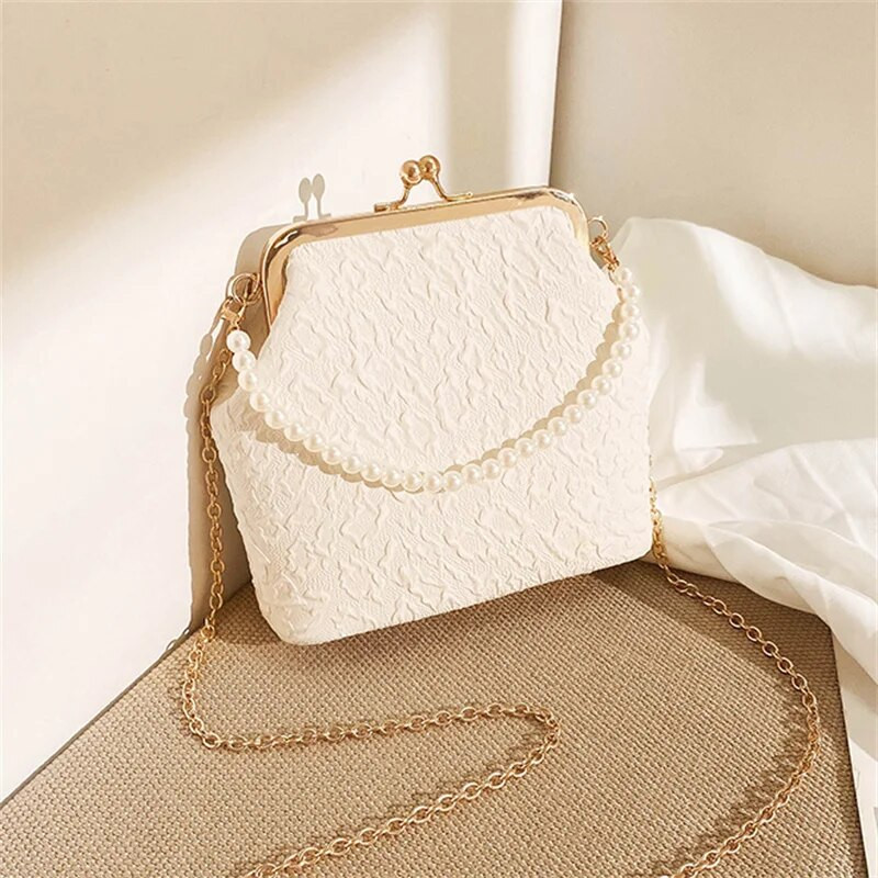 Pearl Shell Vakariniai krepšiai Moteriški Sankabos Krepšiai Prabangūs Vakariniai Krepšiai Vestuvinė Vestuvinė Rankinė Mada Karoliukų grandinėlė Vakarėlio piniginė