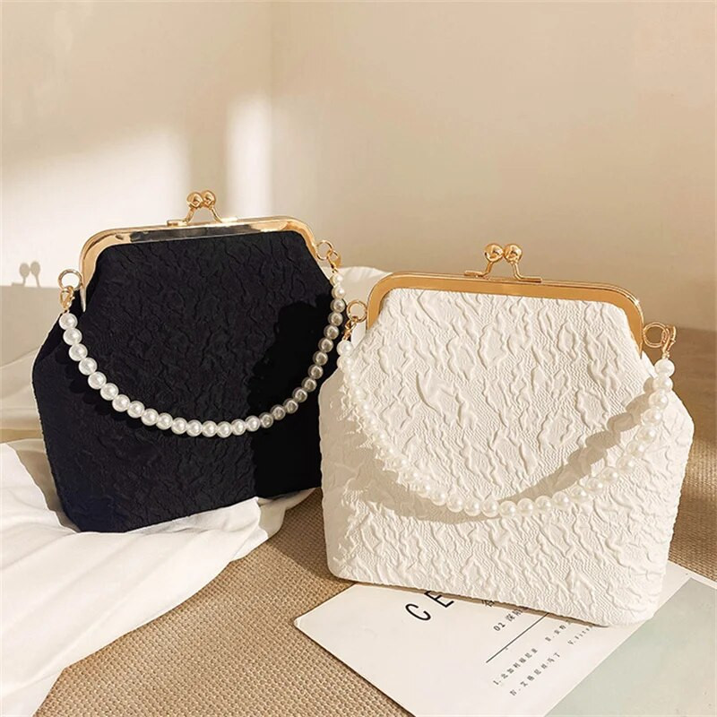 Pearl Shell Vakariniai krepšiai Moteriški Sankabos Krepšiai Prabangūs Vakariniai Krepšiai Vestuvinė Vestuvinė Rankinė Mada Karoliukų grandinėlė Vakarėlio piniginė