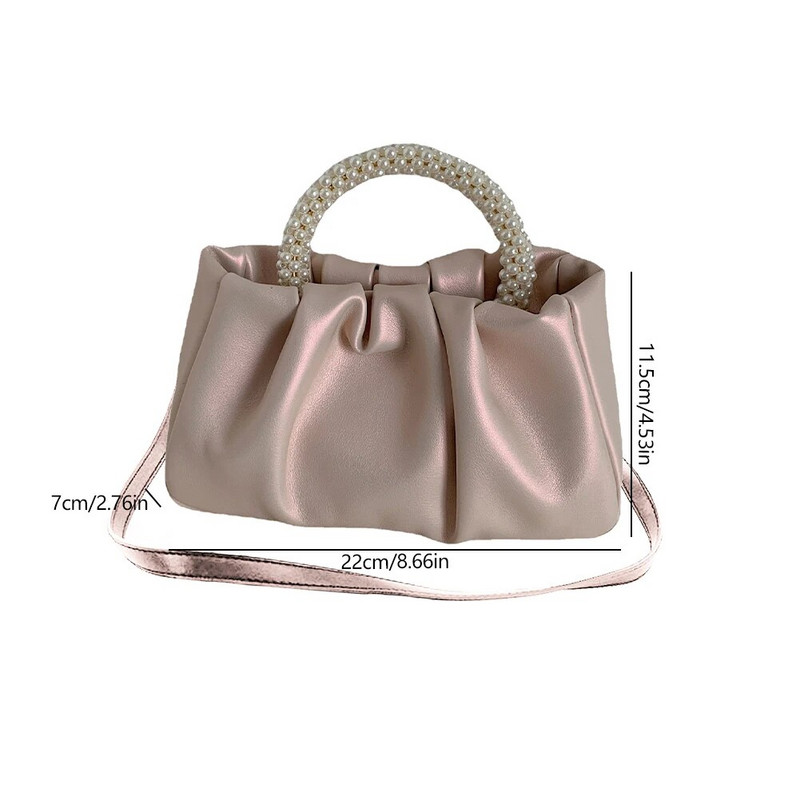 Kis új kézitáskák Pearl Csukló Ránc Felhő Csomagok Vállra akasztott Mini Crossbody táska Édes PU bőr női esküvői parti táskák
