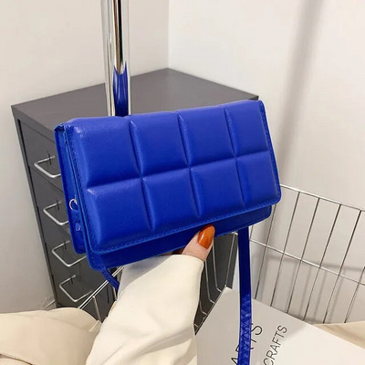 Ženske torbe na rame preko ramena za male kupce s preklopom, karirana ženska ručna torbica od pu kože s torbicom