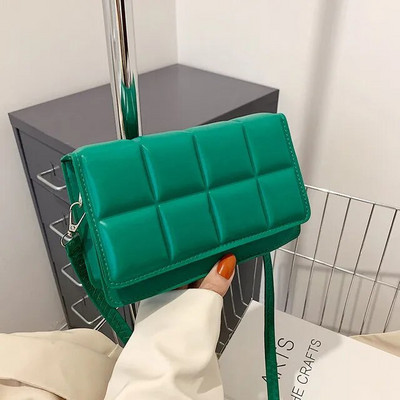 Ženske torbe na rame preko ramena za male kupce s preklopom, karirana ženska ručna torbica od pu kože s torbicom