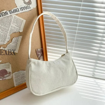Модни ретро дамски чанти Вельветова чанта за подмишниците Ежедневни дамски чанти за през рамо Едноцветен цип Дамска чанта клъч