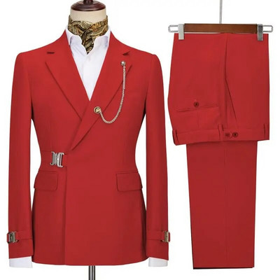 Muška odijela Blazer Hlače za muškarce Jakna Talijanski dizajner Party Vjenčanje Slim Fit Homme 2PCS Odjeća na rever bez dodataka
