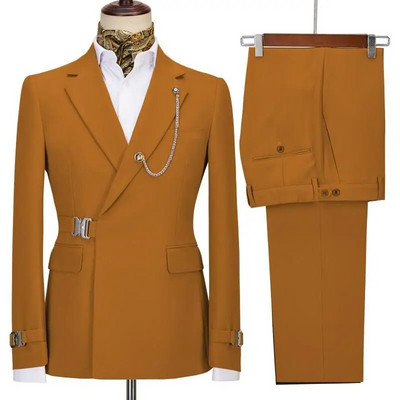 Muška odijela Blazer Hlače za muškarce Jakna Talijanski dizajner Party Vjenčanje Slim Fit Homme 2PCS Odjeća na rever bez dodataka