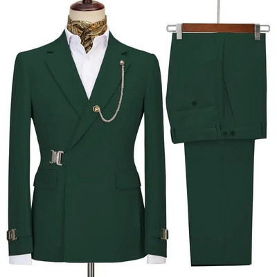 Muška odijela Blazer Hlače za muškarce Jakna Talijanski dizajner Party Vjenčanje Slim Fit Homme 2PCS Odjeća na rever bez dodataka
