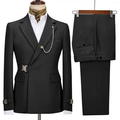 Muška odijela Blazer Hlače za muškarce Jakna Talijanski dizajner Party Vjenčanje Slim Fit Homme 2PCS Odjeća na rever bez dodataka