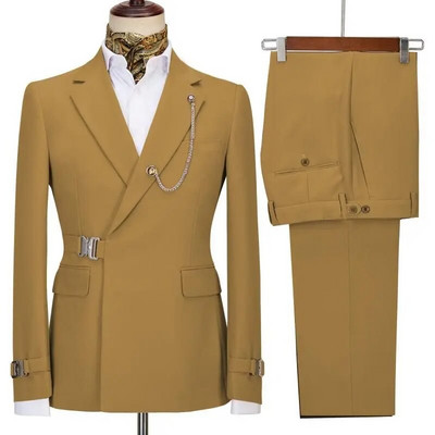Muška odijela Blazer Hlače za muškarce Jakna Talijanski dizajner Party Vjenčanje Slim Fit Homme 2PCS Odjeća na rever bez dodataka