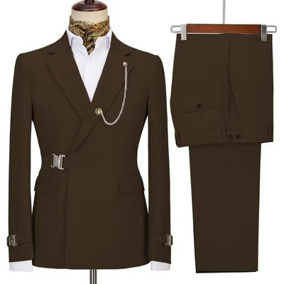 Muška odijela Blazer Hlače za muškarce Jakna Talijanski dizajner Party Vjenčanje Slim Fit Homme 2PCS Odjeća na rever bez dodataka