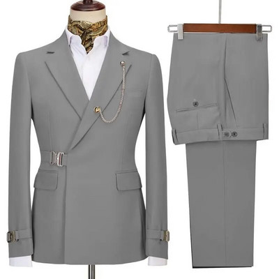 Muška odijela Blazer Hlače za muškarce Jakna Talijanski dizajner Party Vjenčanje Slim Fit Homme 2PCS Odjeća na rever bez dodataka