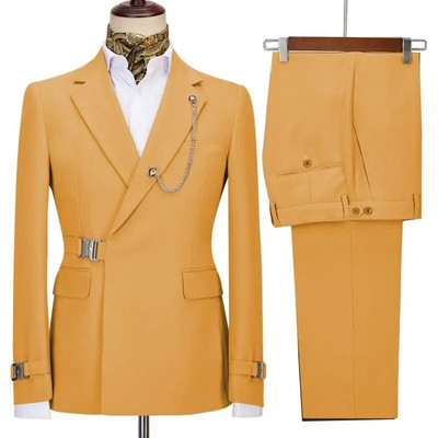 Muška odijela Blazer Hlače za muškarce Jakna Talijanski dizajner Party Vjenčanje Slim Fit Homme 2PCS Odjeća na rever bez dodataka
