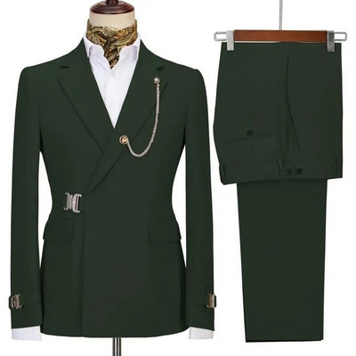 Muška odijela Blazer Hlače za muškarce Jakna Talijanski dizajner Party Vjenčanje Slim Fit Homme 2PCS Odjeća na rever bez dodataka