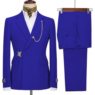Muška odijela Blazer Hlače za muškarce Jakna Talijanski dizajner Party Vjenčanje Slim Fit Homme 2PCS Odjeća na rever bez dodataka
