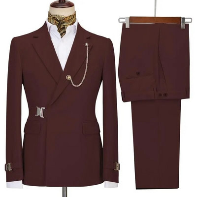 Muška odijela Blazer Hlače za muškarce Jakna Talijanski dizajner Party Vjenčanje Slim Fit Homme 2PCS Odjeća na rever bez dodataka