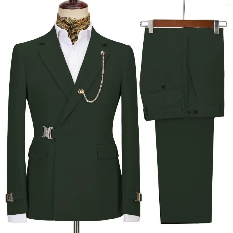 Muška odijela Blazer Hlače za muškarce Jakna Talijanski dizajner Party Vjenčanje Slim Fit Homme 2PCS Odjeća na rever bez dodataka