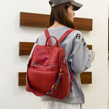 Модни дамски раници против кражба, известна марка, висококачествена кожена дамска ученическа чанта за момичета с голям капацитет