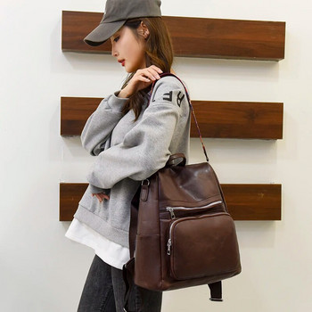 Модни дамски раници против кражба, известна марка, висококачествена кожена дамска ученическа чанта за момичета с голям капацитет