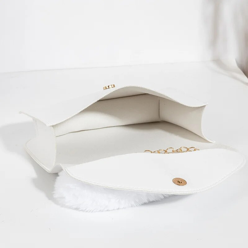 Dirbtinio kailio nešiojimo krepšys moterims 2023 m. Nauji minkšti kailiniai pliušiniai kryžminiai krepšiai dizainerio rankenos su viršutine rankena Šiltos piniginės Bolsa Feminina