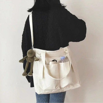 Άνοιξη νέα γυναικεία τσάντα αγορών Απλή μόδα τσάντα 2024 νάιλον αδιάβροχη μονόχρωμη τσάντα ώμου Messenger μεγάλης χωρητικότητας