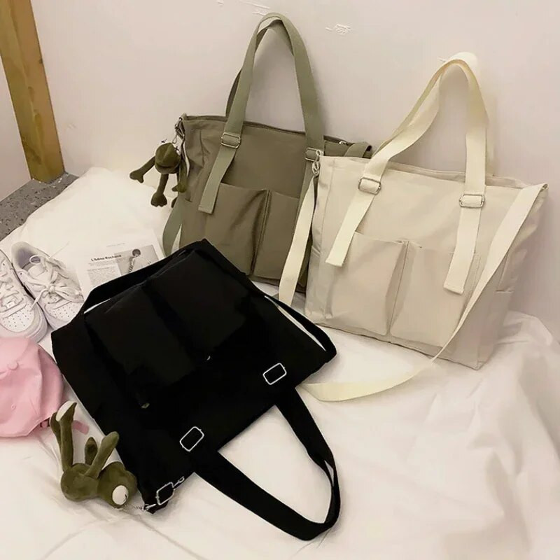 Proljetna nova ženska torba za kupovinu Jednostavna modna ručna torba 2024 najlonska vodootporna jednobojna torba velikog kapaciteta na rame