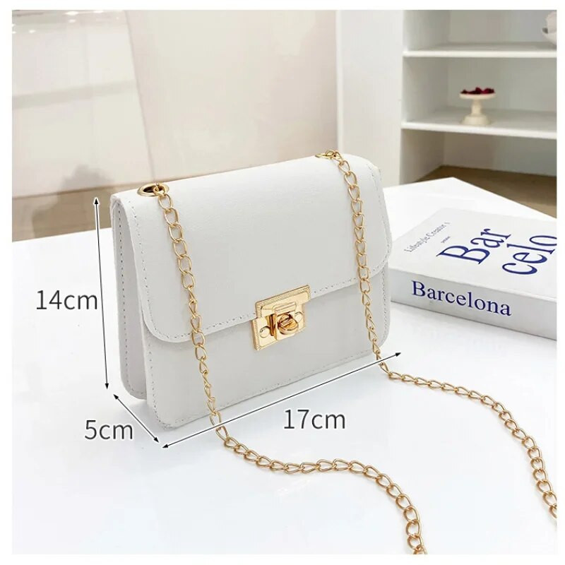 Ženske dizajnerske torbe Raznobojna torba na rame s lancem Jednobojna mini torba s preklopom Messenger torba preko ramena Clutch torbice i torbice