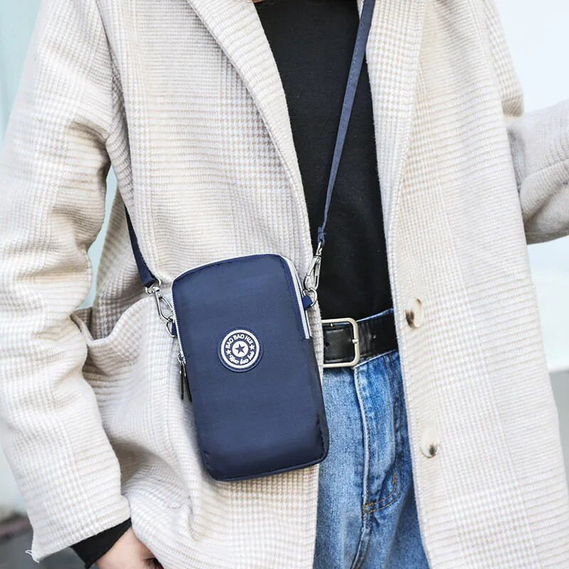 Kis válltáskák Nylon Női Mobiltelefon Táskák Mini női Messenger pénztárca Női pénztárca Új 2023 CrossBody Bag Sport pénztárca