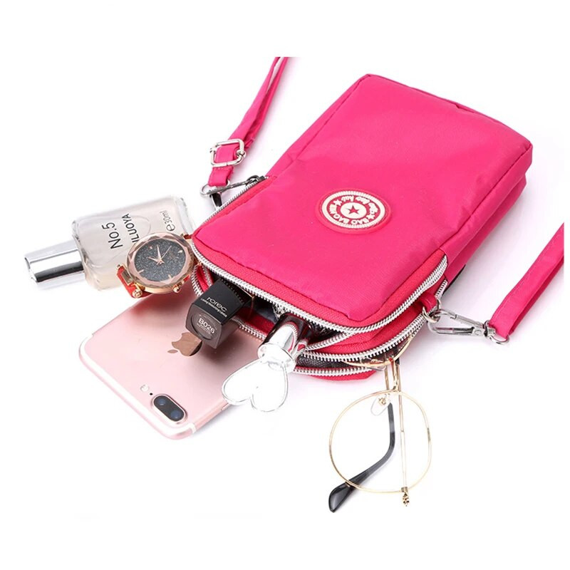 Kis válltáskák Nylon Női Mobiltelefon Táskák Mini női Messenger pénztárca Női pénztárca Új 2023 CrossBody Bag Sport pénztárca