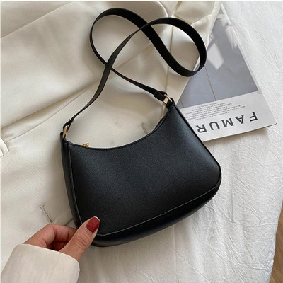 Nove ženske modne torbice iz 2024. Retro jednobojne PU kožne torbe na rame ispod pazuha Ležerne ženske torbice skitnice