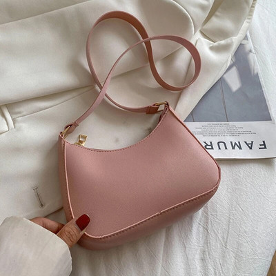 Nove ženske modne torbice iz 2024. Retro jednobojne PU kožne torbe na rame ispod pazuha Ležerne ženske torbice skitnice