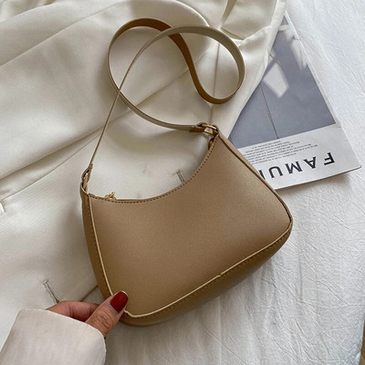 Nove ženske modne torbice iz 2024. Retro jednobojne PU kožne torbe na rame ispod pazuha Ležerne ženske torbice skitnice