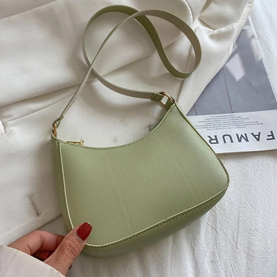 Nove ženske modne torbice iz 2024. Retro jednobojne PU kožne torbe na rame ispod pazuha Ležerne ženske torbice skitnice