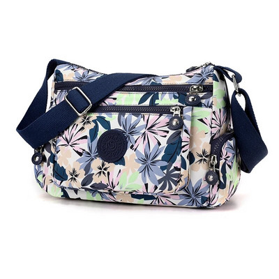 Modna ženska najlonska torba s cvjetnim uzorkom Visokokvalitetna ženska torba na rame od tkanine Ležerna torba s više džepova s cvjetnim uzorkom