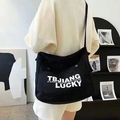 Moteriškas laisvalaikio drobinis pečių krepšys Aukštos kokybės išskirtinis mergaitiškas krepšys su užtrauktuku mokyklinė krepšys