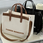 Hylhexyr Fashion Letter vastagított vászon válltáska táskák cipzáras hordtáskával egyetemistáknak Crossbody táskák