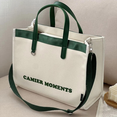 Hylhexyr Fashion Letter vastagított vászon válltáska táskák cipzáras hordtáskával egyetemistáknak Crossbody táskák