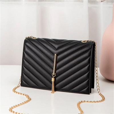 Új női PU bőr Trend Lingge Crossbody táska divatos V mintás rácsos kis válltáska fekete fehér utazási Crossbody táskák