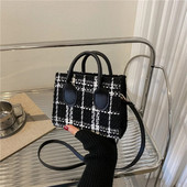 Ženska mini ručna torbica Ženska torbica s modnim kariranim uzorkom Torba na rame Crossbody Messanger torba Lagana jednostavna, elegantna velika torba