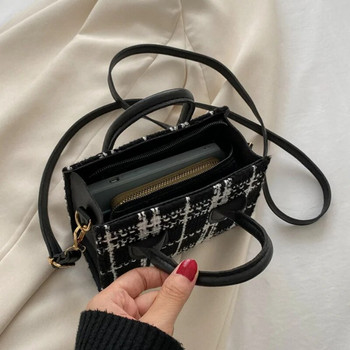 Дамска мини ръчна чанта Дамска чанта Модна чанта с шарка на рамо Crossbody Messanger чанта Лека семпла елегантна чанта тип tote