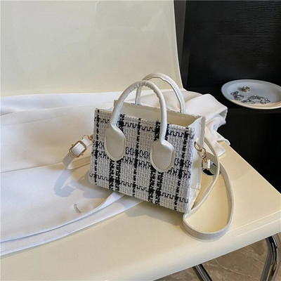 Ženska mini ručna torbica Ženska torbica s modnim kariranim uzorkom Torba na rame Crossbody Messanger torba Lagana jednostavna, elegantna velika torba