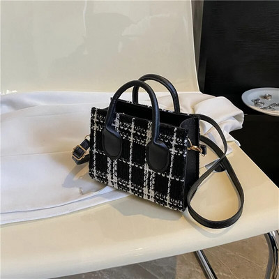 Ženska mini ručna torbica Ženska torbica s modnim kariranim uzorkom Torba na rame Crossbody Messanger torba Lagana jednostavna, elegantna velika torba