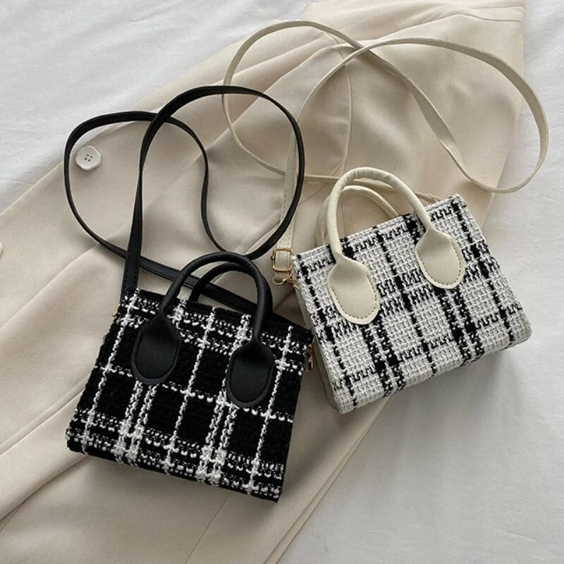 Ženska mini ručna torbica Ženska torbica s modnim kariranim uzorkom Torba na rame Crossbody Messanger torba Lagana jednostavna, elegantna velika torba