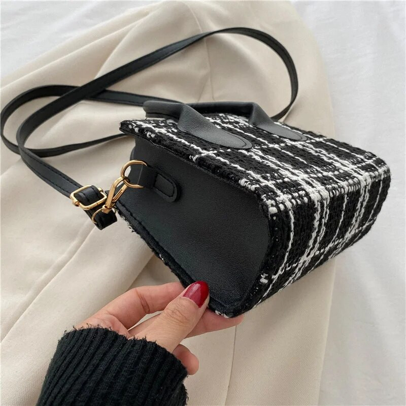 Ženska mini ručna torbica Ženska torbica s modnim kariranim uzorkom Torba na rame Crossbody Messanger torba Lagana jednostavna, elegantna velika torba