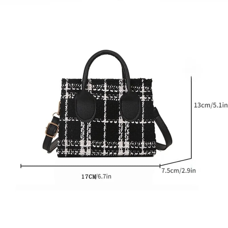 Ženska mini ručna torbica Ženska torbica s modnim kariranim uzorkom Torba na rame Crossbody Messanger torba Lagana jednostavna, elegantna velika torba