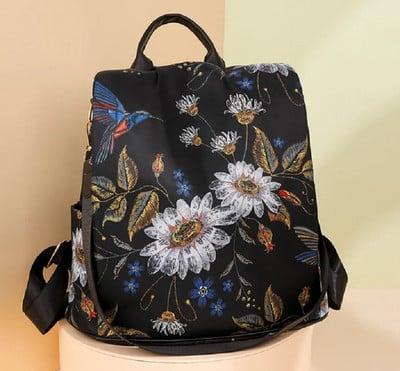 Női új divatnyomtatás vízálló nylon utazó hátizsák nagy kapacitású lopásgátló válltáskák Női alkalmi hátizsákok