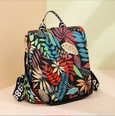 Női új divatnyomtatás vízálló nylon utazó hátizsák nagy kapacitású lopásgátló válltáskák Női alkalmi hátizsákok